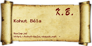 Kohut Béla névjegykártya