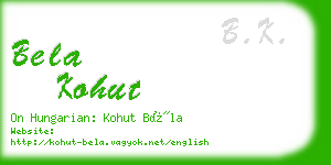 bela kohut business card